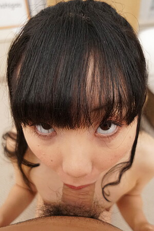 Rin Nanba comes to show us her very hairy Japanese pussy
